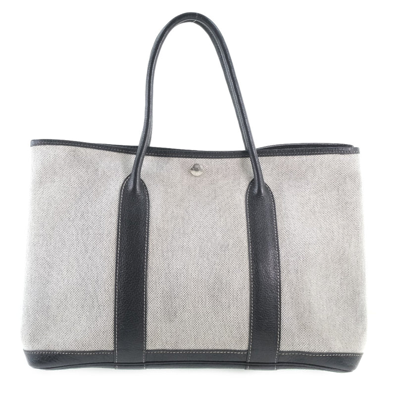 [HERMES] Hermes Garden Party PM Handbag Towal Ash x Calf Black/Gray □ H engraved ladies handbag