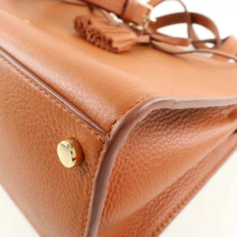 [Kate Spade] Kate Spade 2WAY Shoulder Fringe Handbag Leather Tea Ladies Handbag A-Rank