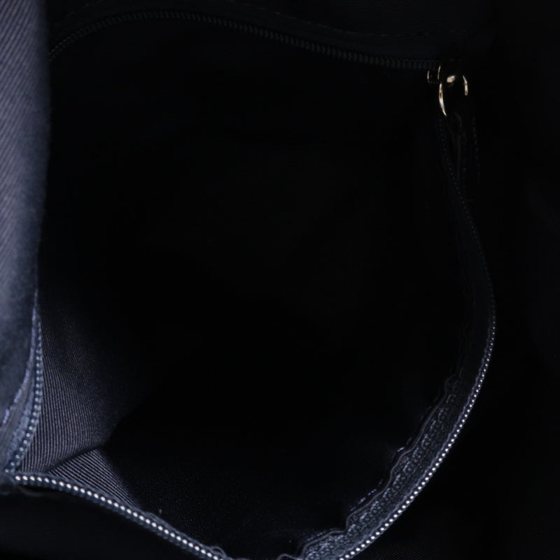 [Coach] Coach drawstring 2way shoulder shoulder bag canvas x leather navy/blue ladies shoulder bag A-rank