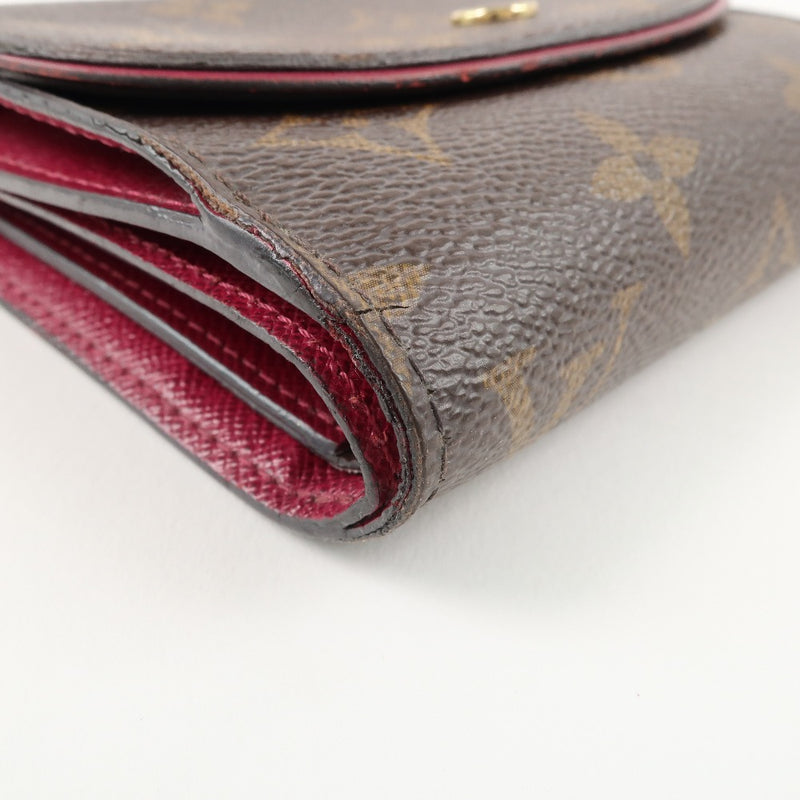 [Louis Vuitton] Louis Vuitton Arianne Trimal Wallet Monogram Canvas Fuchsha CA0148雕刻女士Sanroku Wallet