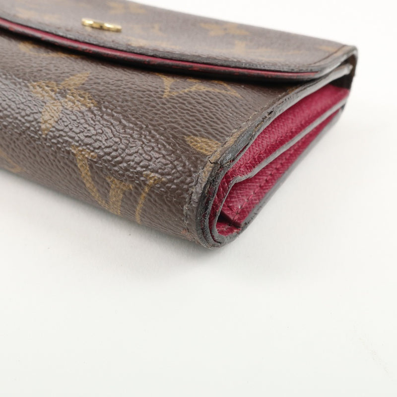 [LOUIS VUITTON] Louis Vuitton Arianne Trimal Wallet Monogram Canvas Fuchsha CA0148 Engraved Ladies Sanroku Wallet