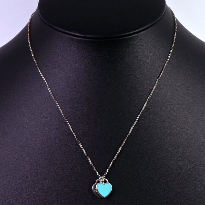 Tiffany & Co. Return to Tiffany Sterling Silver Mini Double Heart Tag Pendant  Necklace Tiffany & Co. | TLC