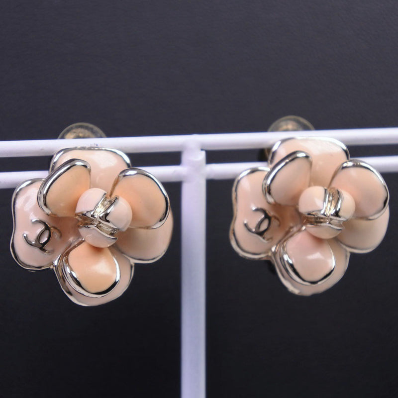 [CHANEL] Chanel Camelia Earring x Metal Material Pink/Silver 08p Ladies Eiring