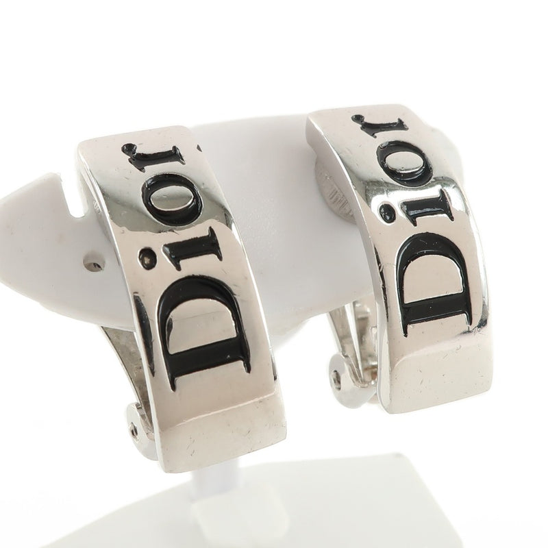 【Dior】クリスチャンディオール
 ロゴ イヤリング
×金属素材 シルバー/黒 レディース イヤリング
A-ランク