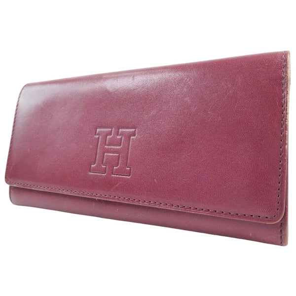 [Hirofu] Hirov Long Wallet Calf Red Snap按钮女士