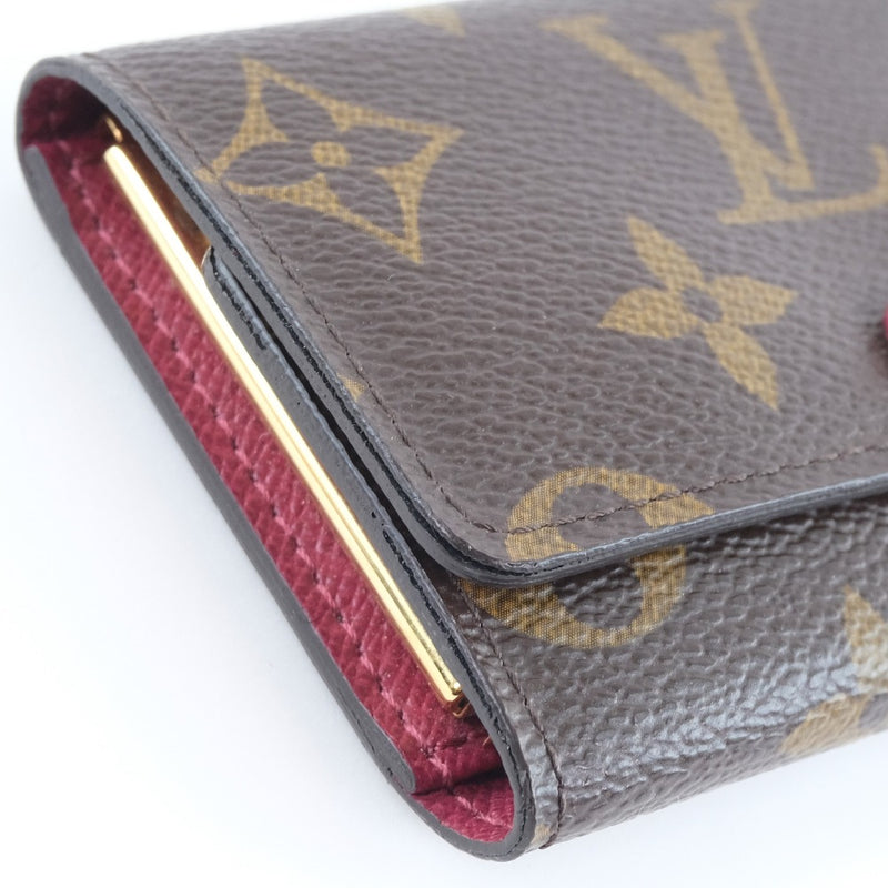 [LOUIS VUITTON] Louis Vuitton 6 consecutive M60701 key case monogram canvas tea/red CT3194 engraved unisex key case