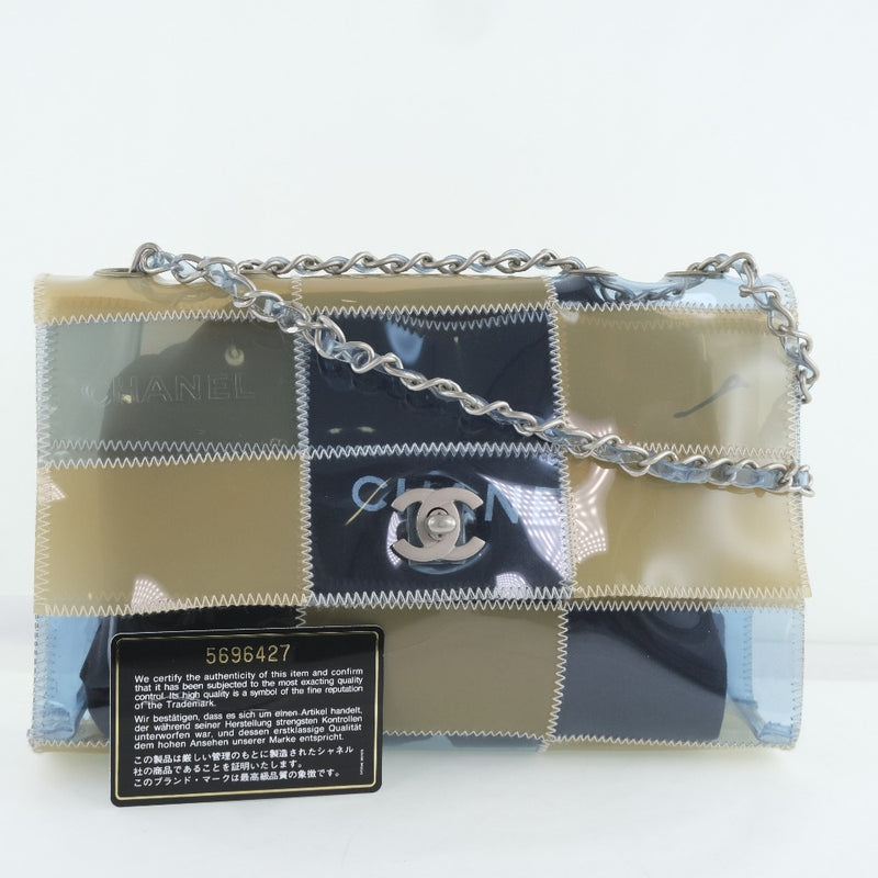 CHANEL] Chanel Patchwork shoulder bag Vinyl beige/Light blue ladies  shoulder bag A rank – KYOTO NISHIKINO