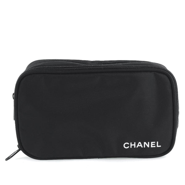 Chanel Parfums Cosmetic Case Bag Black Red