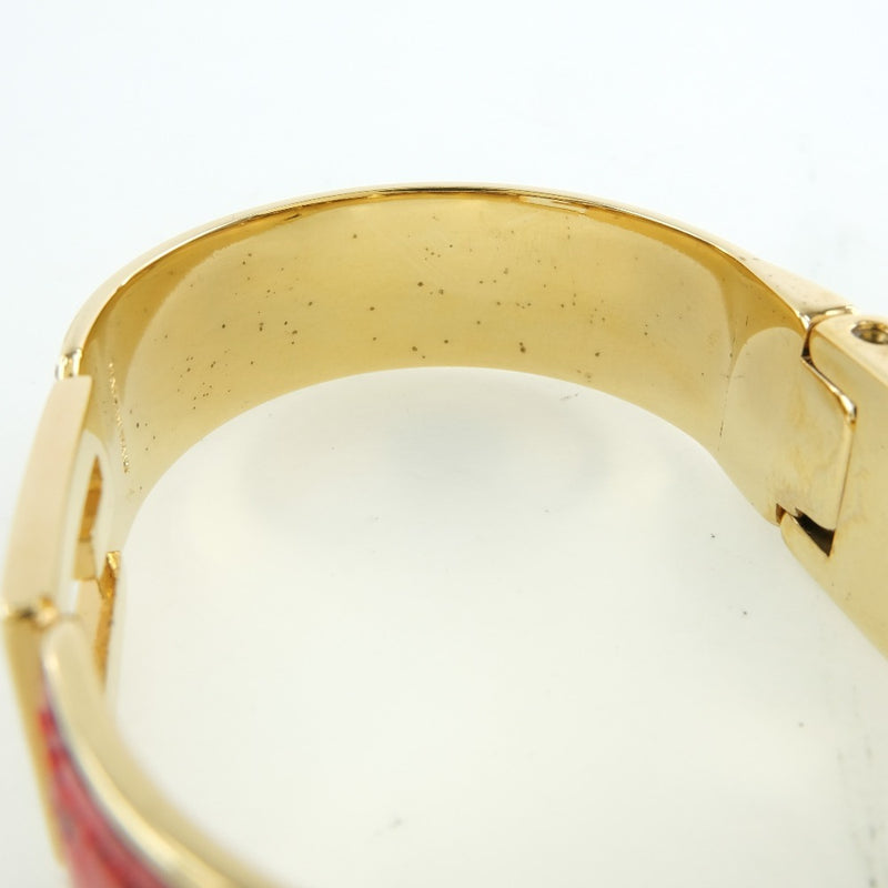 [GUCCI] Gucci Bangle gold plating x leather red ladies bangle