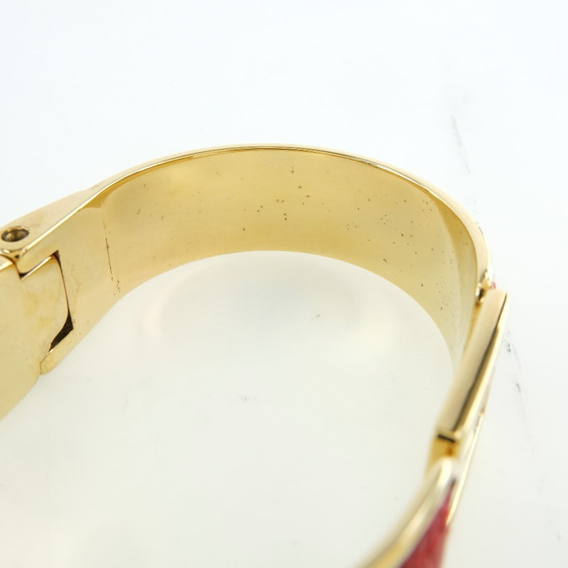 [GUCCI] Gucci Bangle gold plating x leather red ladies bangle