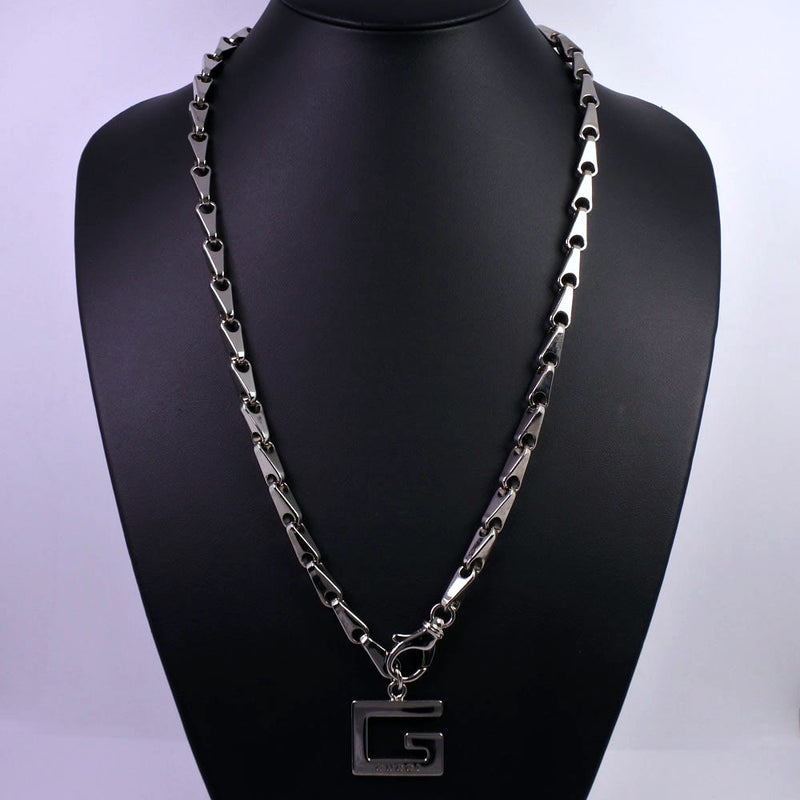 [GUCCI] Gucci G Logo Necklace Silver Unisex Necklace