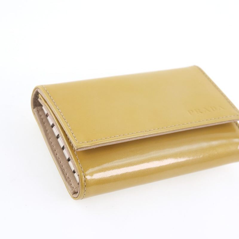 [Prada] Prada 6 연속 1M0222 주요 케이스 에나멜 Cammello Beige Ladies Key Case A Rank