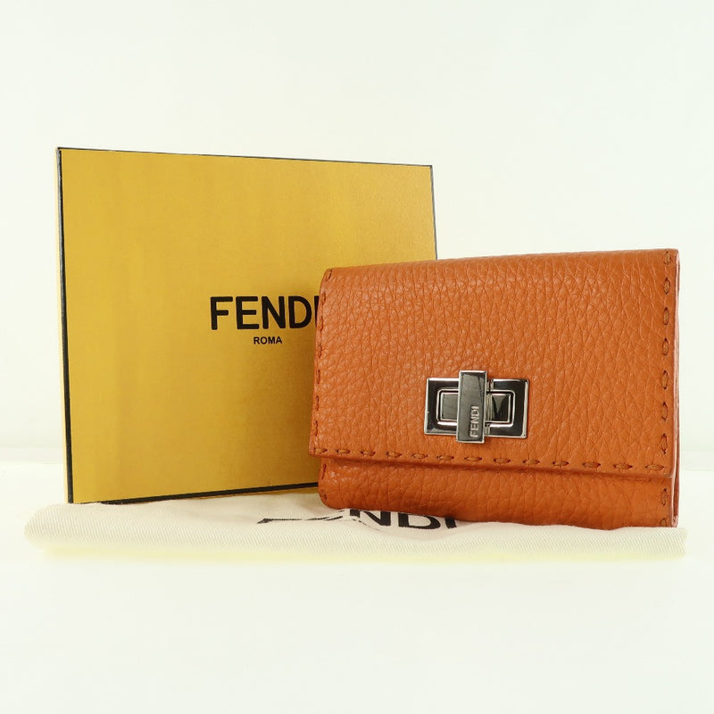 FENDI】フェンディ セレリア 二つ折り財布 カーフ オレンジ レディース 
