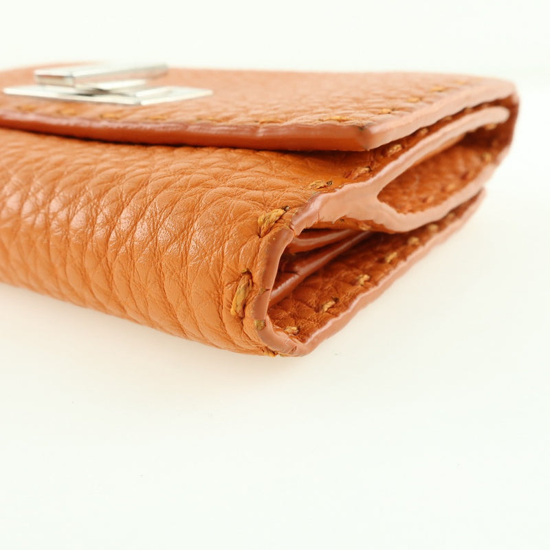 FENDI】フェンディ セレリア 二つ折り財布 カーフ オレンジ レディース