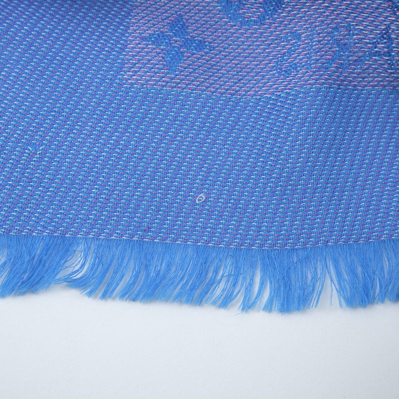 [Louis Vuitton] Louis Vuitton Monogram Stall Silk X Wool Blue Ladies Stalk A-Rank