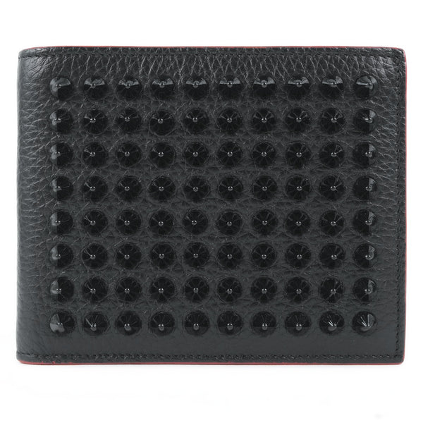 [Christian Louboutin] Christian Lubutan Studs Bi -fold Wallet Calf Black Ladies Bi -Fold Wallet A+Rank
