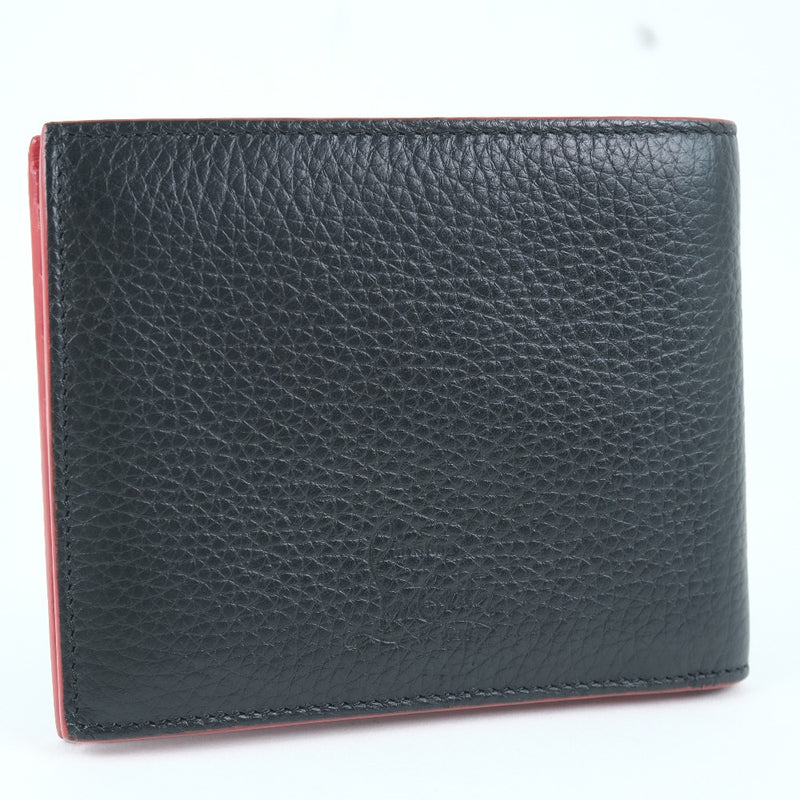 [Christian Louboutin] Christian Lubutan螺柱Bi -Fold Wallet Calf Black Ladies Bi -Fold Wallet A+等级