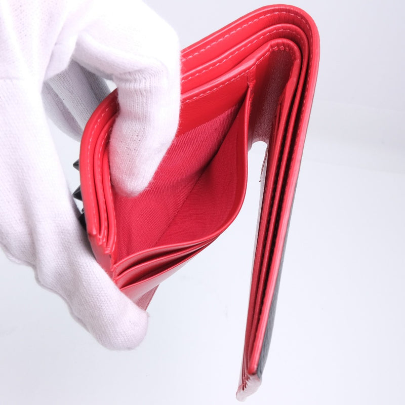 [Christian Louboutin] Christian Lubutan Studs Bi -fold Wallet Calf Black Ladies Bi -Fold Wallet A+Rank