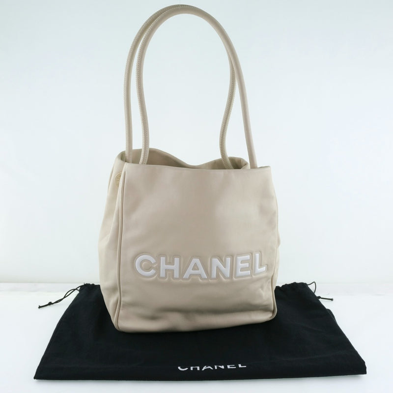 CHANEL] Chanel Camelia tote bag Calf Beige Ladies Tote Bag A rank