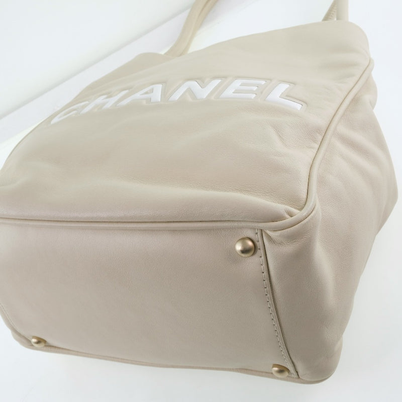 [CHANEL] Chanel Camelia Tote Bag Calf Beige Ladies Tote Bag A Rank