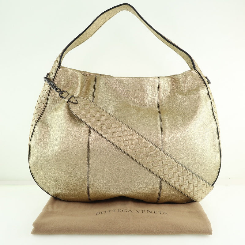 [BOTTEGAVENETA] Bottega Veneta Intrecciato Shoulder Bag Calf Gold Ladies Shoulder Bag A-Rank