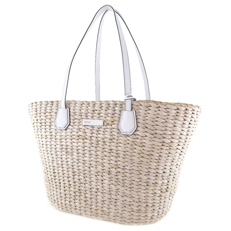 [Michael Kors] Michael Course Basket Handbag Raffia Beige/White Ladies Handbag