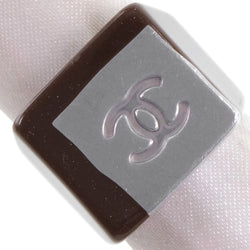 [Chanel] Chanel Coco Mark Ring/Anillo de plástico No. 14 Brown/Silver Ladies Ring/Anillo