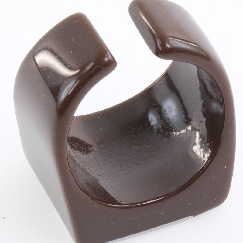 [CHANEL] Chanel Coco Mark Ring/Ring Plastic No. 14 Brown/Silver Ladies Ring/Ring