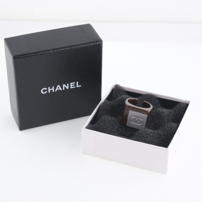 [Chanel] Chanel Coco Mark Ring/Anillo de plástico No. 14 Brown/Silver Ladies Ring/Anillo