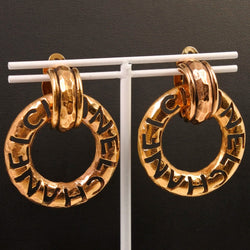 [Chanel] Pendientes del logotipo de Chanel Aretes de damas de revestimiento de oro