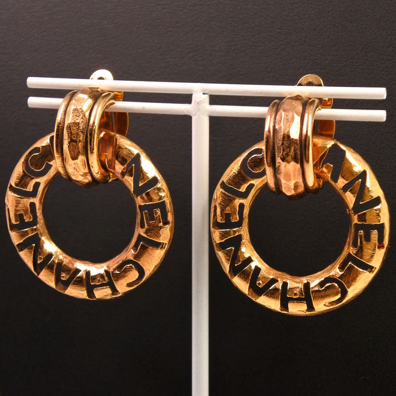 [Chanel] Pendientes del logotipo de Chanel Aretes de damas de revestimiento de oro
