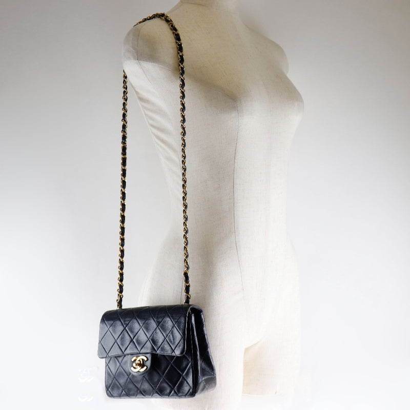[Chanel] Cadena de chanel hombro mini morasse becerro vintage negros damas bolso de hombro