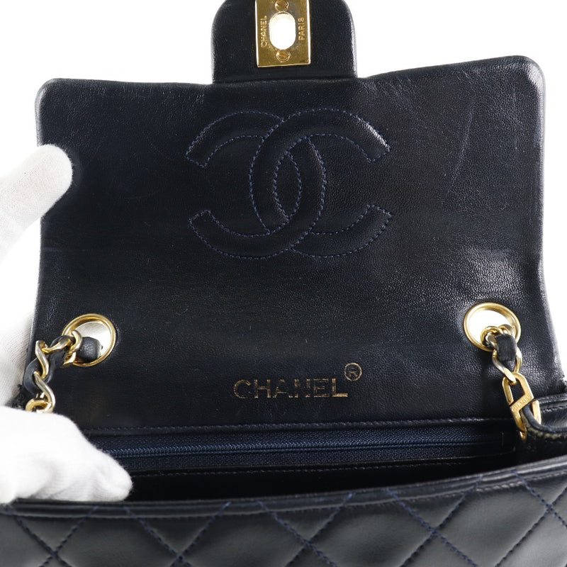 [CHANEL] Chanel Chain Shoulder Mini Morasse Vintage Calf Black Ladies Shoulder Bag