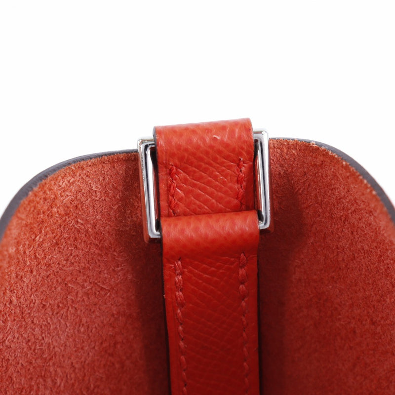 [HERMES] Hermes Picotan Lock MM Torassage de Cuil Vo Epson Capsine/Celeste/Rouge Ach Red D-engraved Ladies Handbag A-Rank