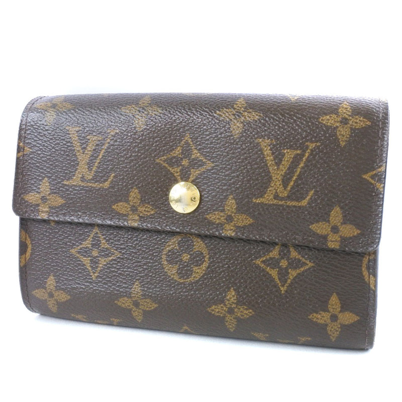 【LOUIS VUITTON】ルイ・ヴィトン
 ポルトフォイユ・アレクサンドラ 三つ折り財布
 M60047 モノグラムキャンバス 茶 CA3182刻印 スナップボタン Portefeiulle Alexandra レディース