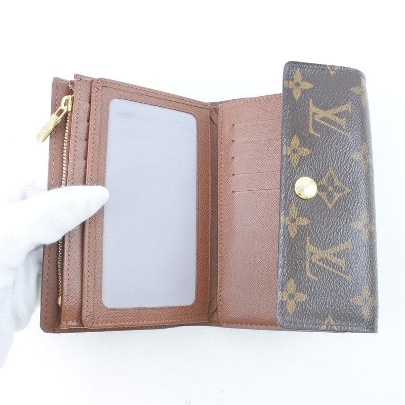 【LOUIS VUITTON】ルイ・ヴィトン
 ポルトフォイユ・アレクサンドラ 三つ折り財布
 M60047 モノグラムキャンバス 茶 CA3182刻印 スナップボタン Portefeiulle Alexandra レディース