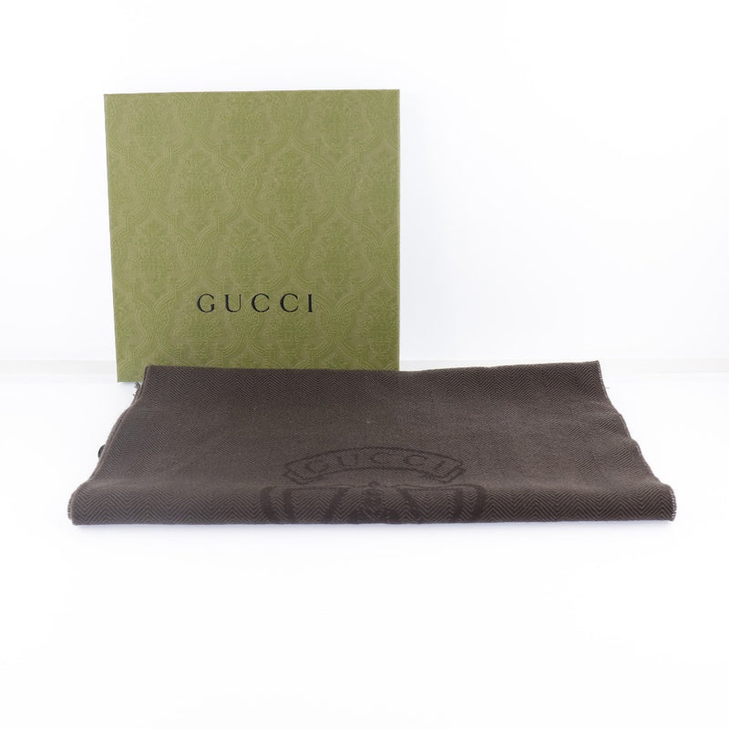 【GUCCI】グッチ
 344993-4G200-3264 ウール 茶 メンズ マフラー
A-ランク