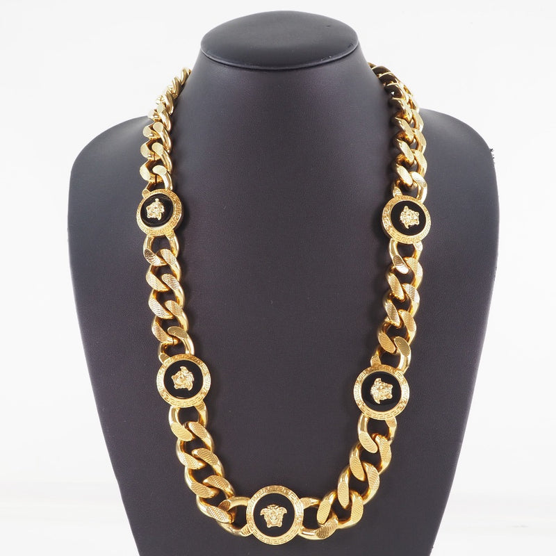 [VERSACE] Versace Medusa Chain Gold Plated Gold Men's Necklace A-Rank