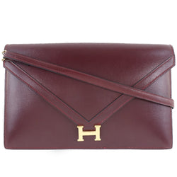 [HERMES] Hermes Lady 2WAY Clutch Box Kakhu Bordeaux Ladies Shoulder Bag