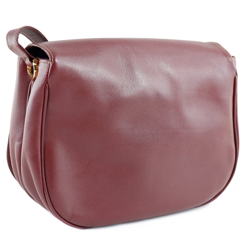 [Cartier] Cartier Mast Shoulder Bag Calf Bordeaux Diagonal Flap Must Must Ladies