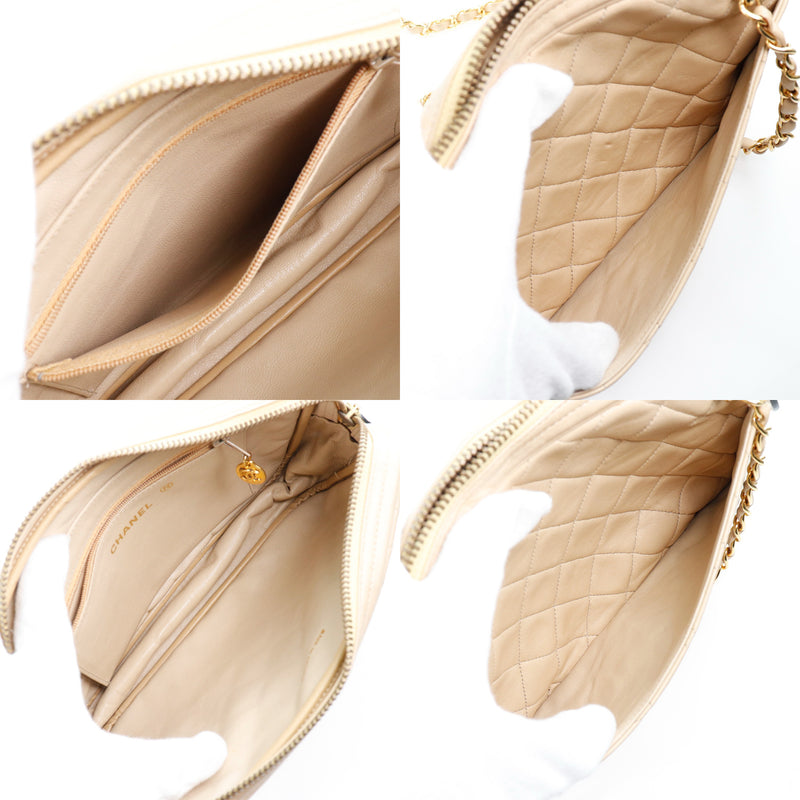 [Chanel] Chanel Cadena hombro Coco Mark Mark Vintage Curf Beige Ladies Shoulder Bag