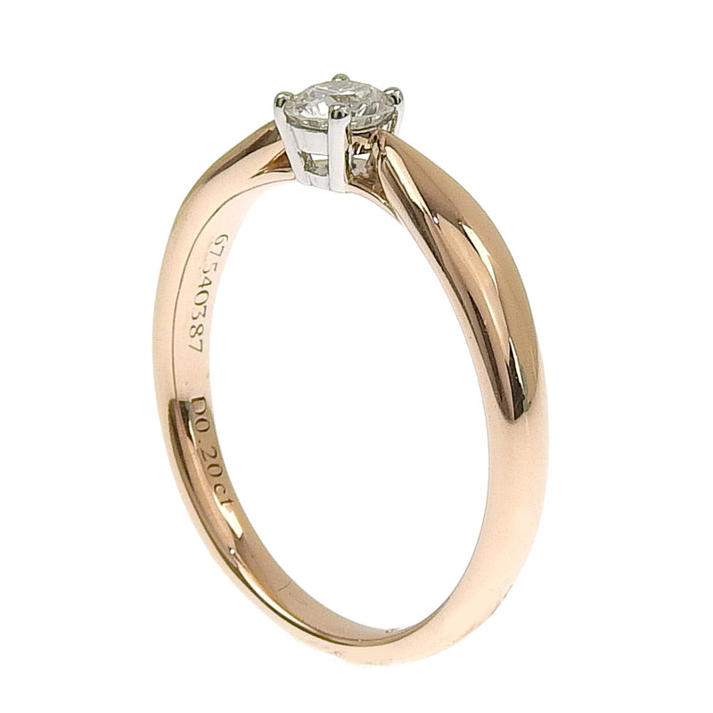 [TIFFANY & CO.] Tiffany Harmony K18 Pink Gold x PT950 Platinum x Diamond No. 8.5 D0.20 engraved Ladies Ring / Ring Ring SA Rank