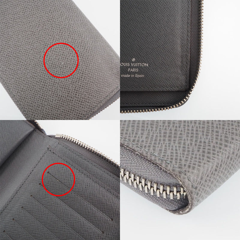 [LOUIS VUITTON] Louis Vuitton Zippy Wallet Vertical M32601 Taiga Glassier Gray Men's Long Wallet S Rank
