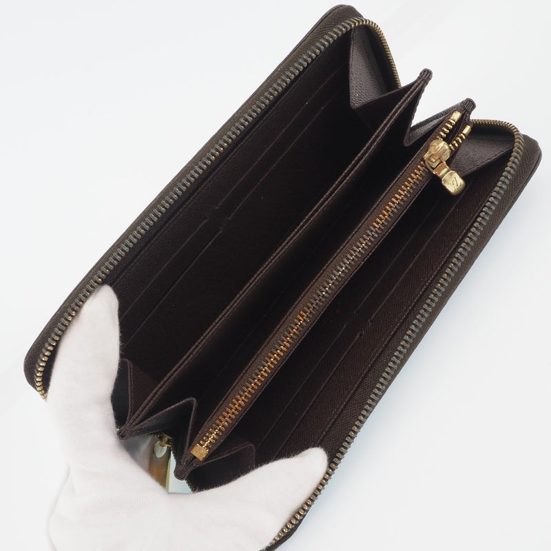 [LOUIS VUITTON] Louis Vuitton Zippy Wallet Old N60015 Dami Cambus Tea CA3102 Engraved Ladies Ladies Long Wallet A-Rank