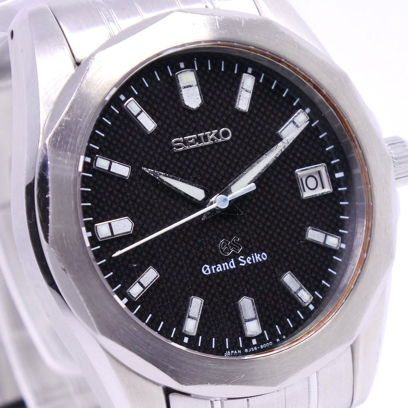 【SEIKO】セイコー
 グランドセイコー 8J56-8000 腕時計
 ステンレススチール クオーツ アナログ表示 メンズ 黒文字盤 腕時計