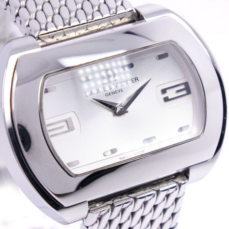 [Baume & Mercier] Bohm & Merche Hampton City 시계 스테인레스 스틸 쿼츠 아날로그 디스플레이 유니스크로드은 다이얼 시계 랭크