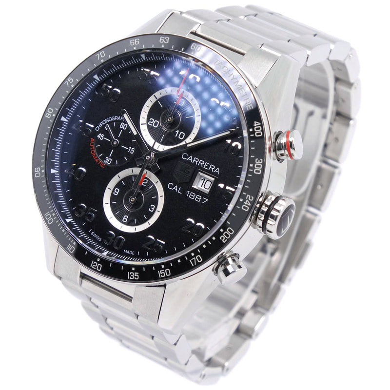 【TAG HEUER】タグホイヤー エクスクルーシブ CN1110 ステンレススチール シルバー クオーツ クロノグラフ メンズ 黒文字盤 腕時計