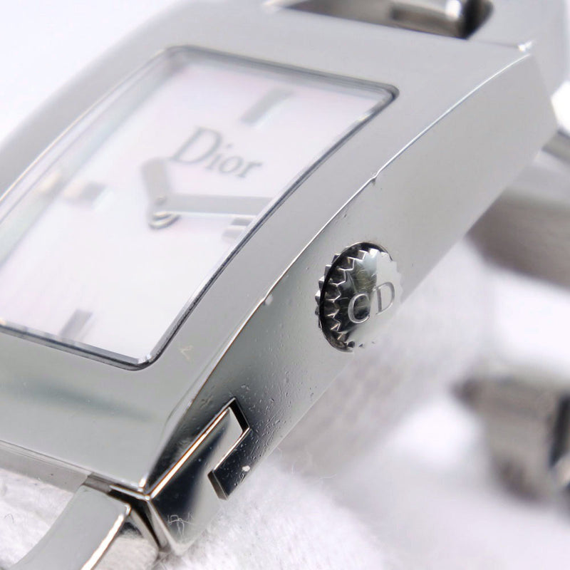 [DIOR] Christian Dior Maris Watch D78-109 스테인레스 스틸 쿼츠 아날로그 디스플레이 화이트 쉘 다이얼 Maris Ladies A-Rank