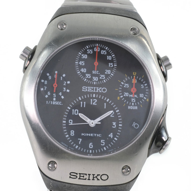 [SEIKO] SEIKO 9T82-0A30 시계 스테인리스 스틸 X 고무 자동 석영 크로노 그래프 남성 회색 다이얼 시계
