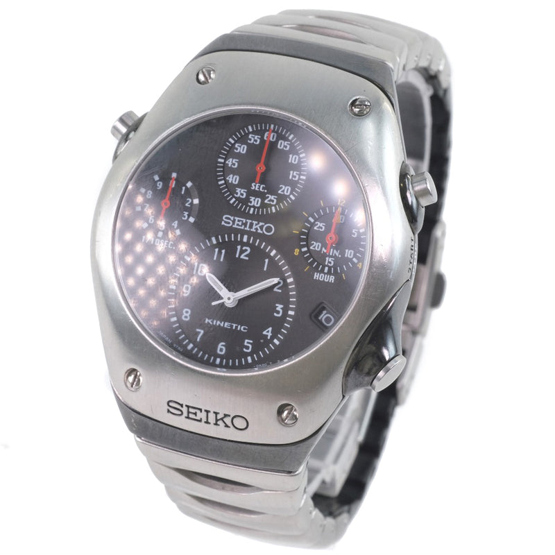 [SEIKO] SEIKO 9T82-0A30 시계 스테인리스 스틸 X 고무 자동 석영 크로노 그래프 남성 회색 다이얼 시계